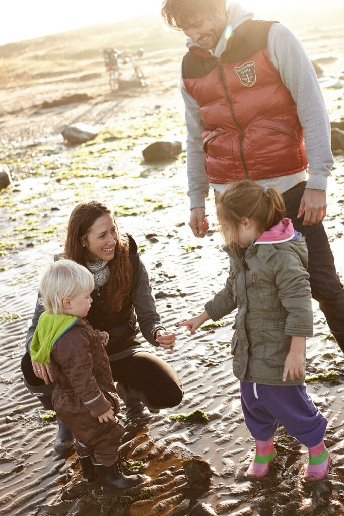 Familie ved Vadehavet
